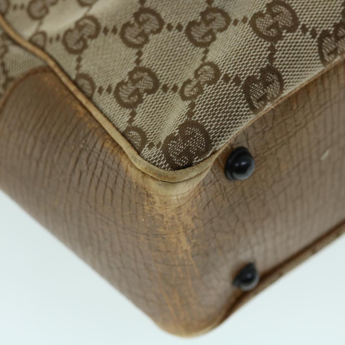 GUCCI GG Canvas Bamboo Hand Bag Beige 112530 yk8569