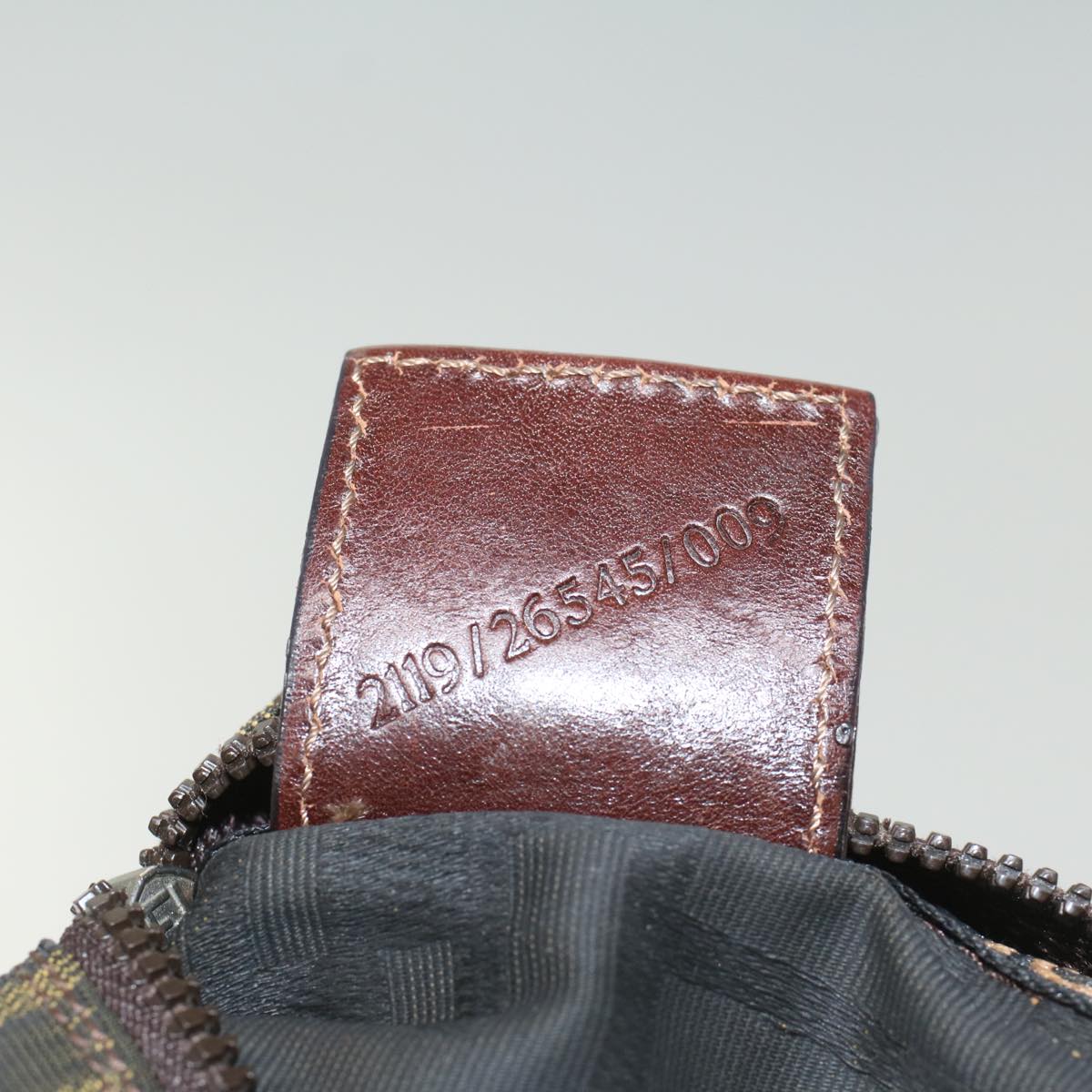 FENDI Zucca Canvas Pouch Black Brown yk8572