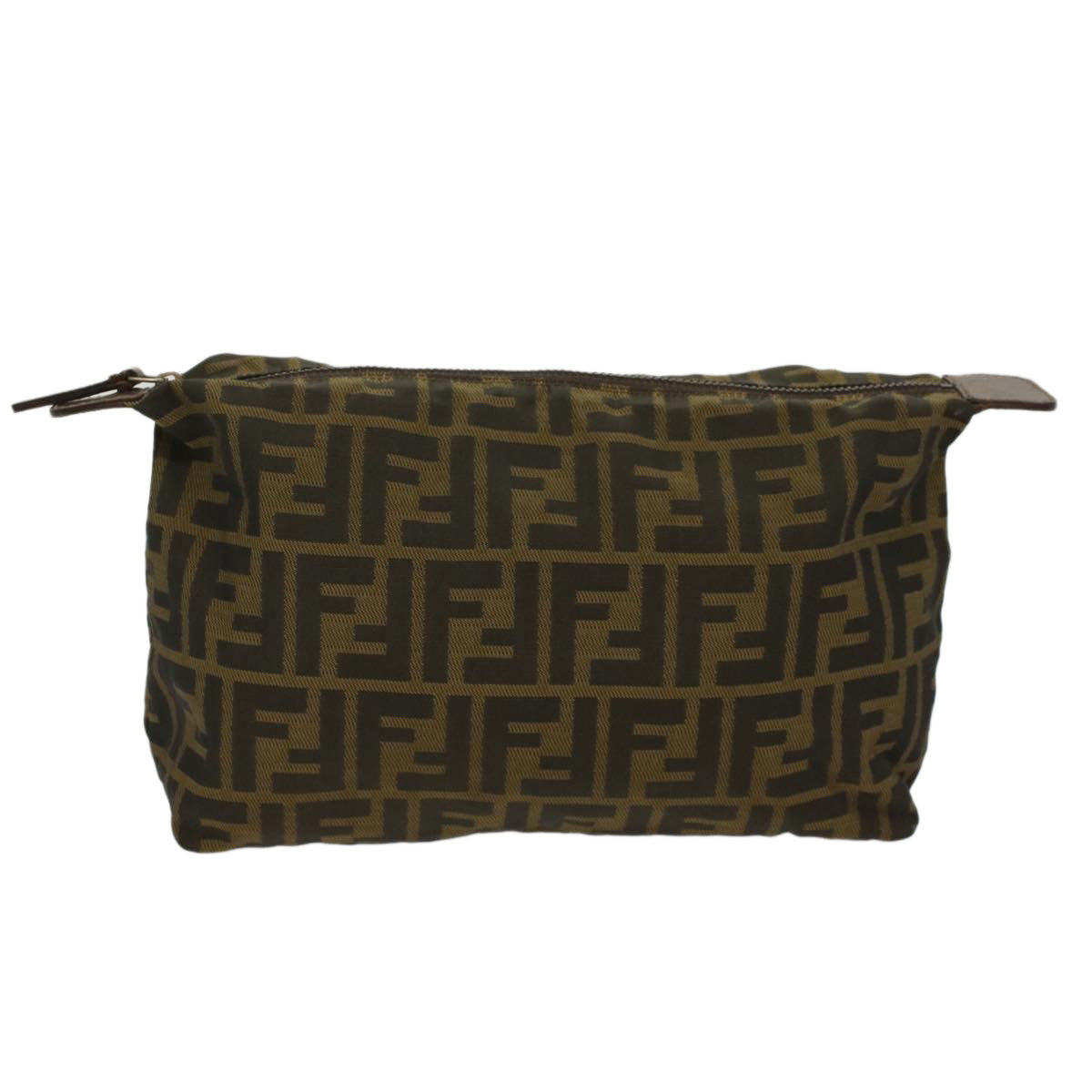 FENDI Zucca Canvas Pouch Black Brown yk8572
