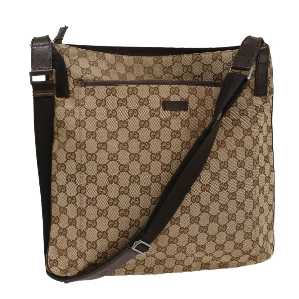 GUCCI GG Canvas Shoulder Bag Beige 122791 yk8575