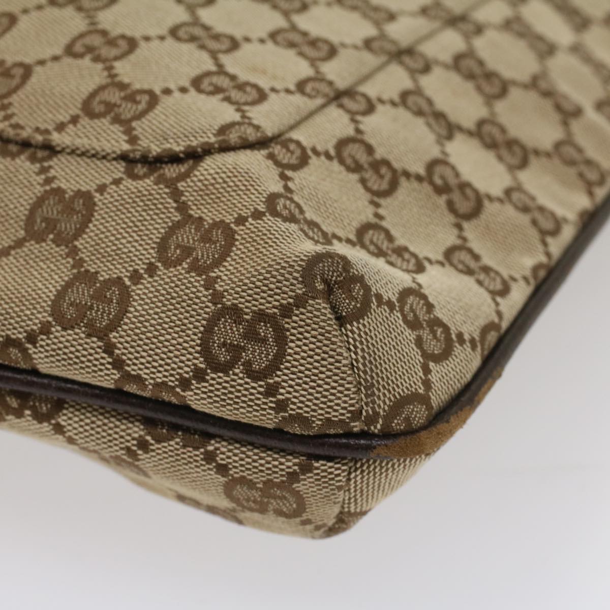 GUCCI GG Canvas Shoulder Bag Beige 122791 yk8575