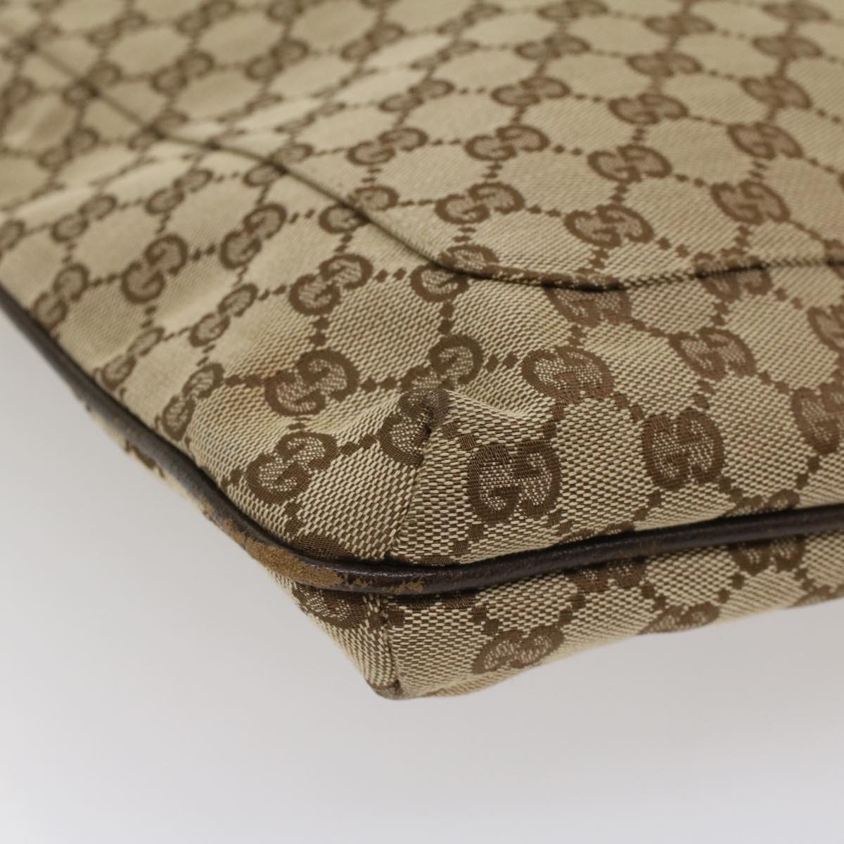 GUCCI GG Canvas Shoulder Bag Beige 122791 yk8575
