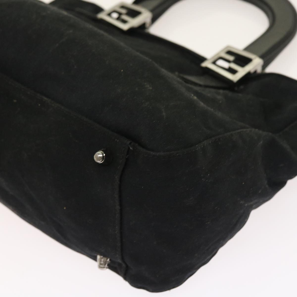 FENDI Hand Bag Nylon Black yk8577