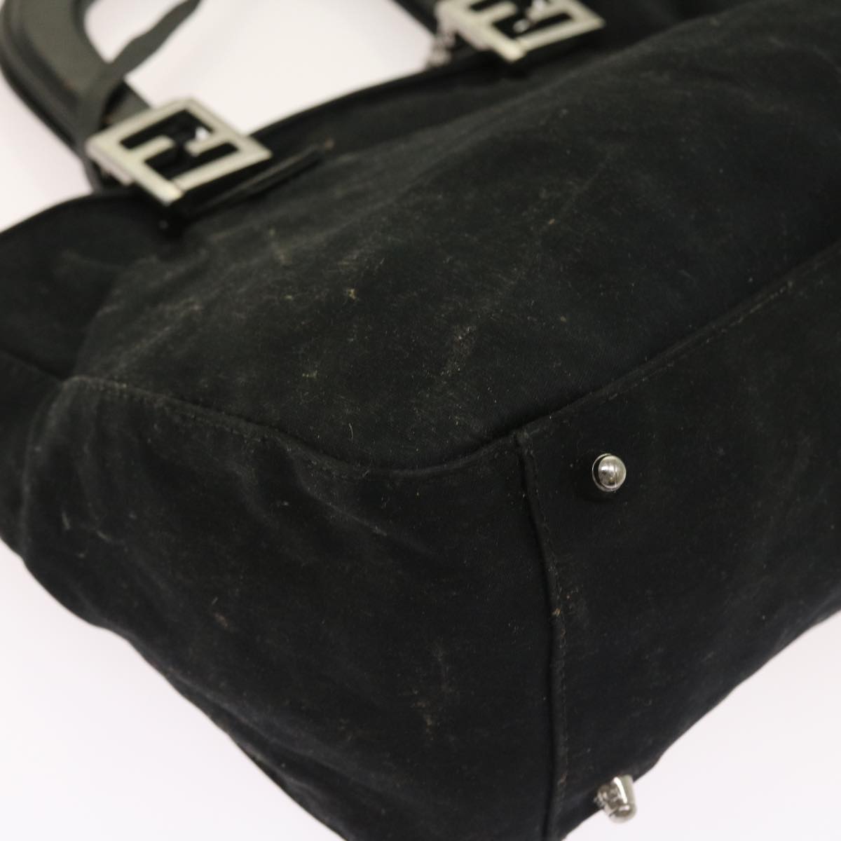FENDI Hand Bag Nylon Black yk8577