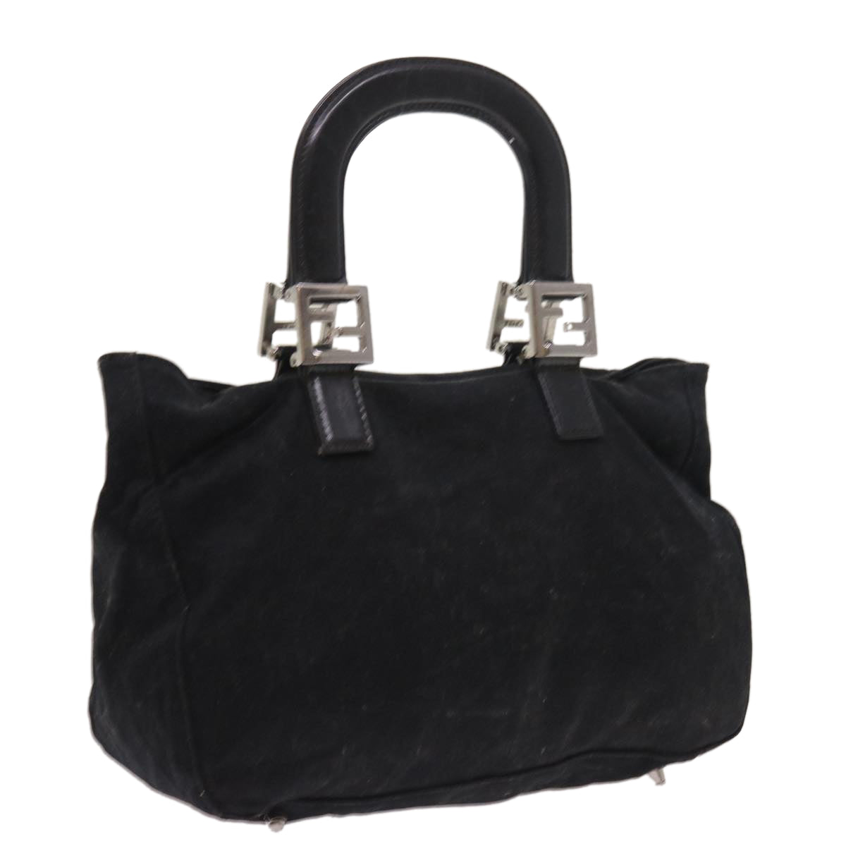 FENDI Hand Bag Nylon Black yk8577