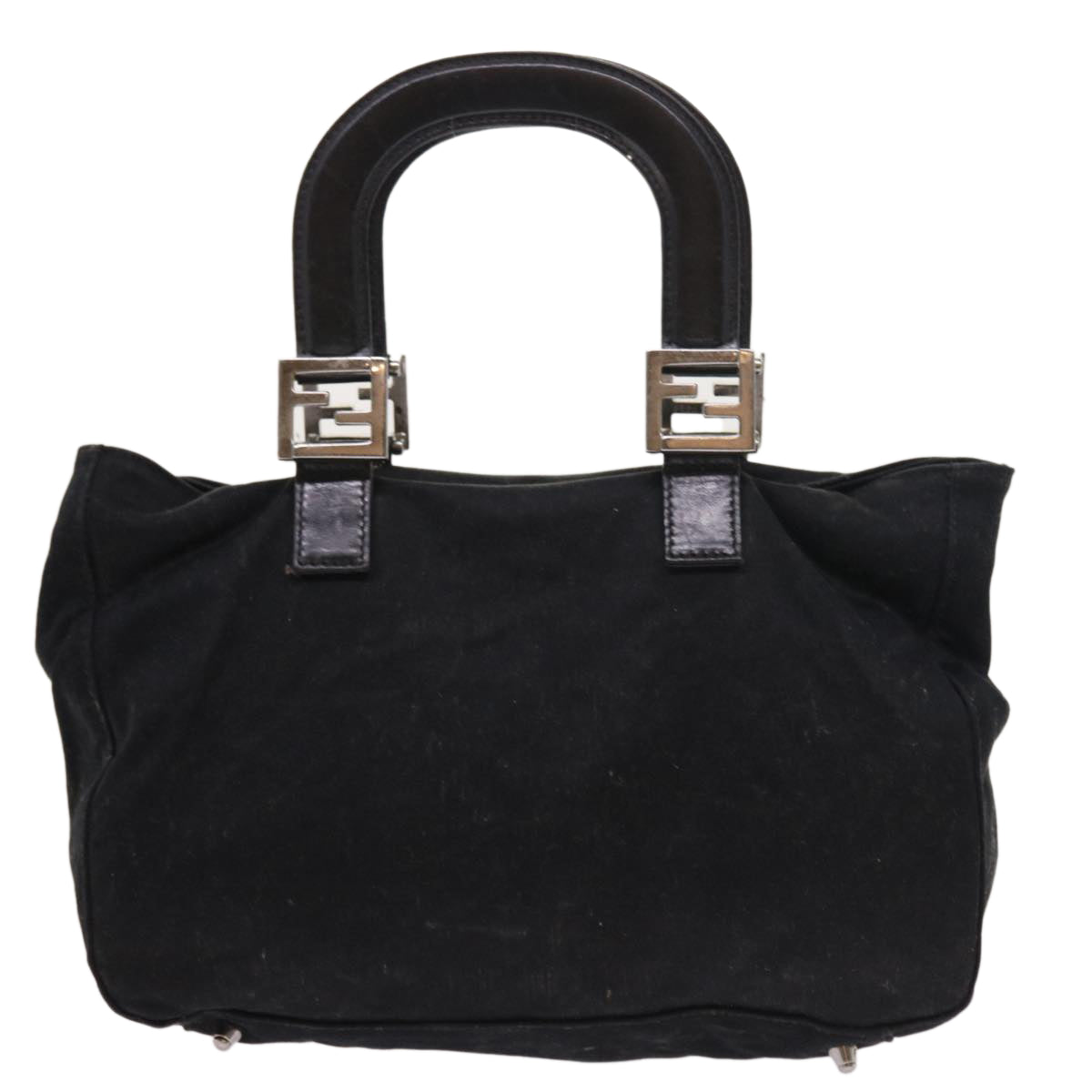 FENDI Hand Bag Nylon Black yk8577