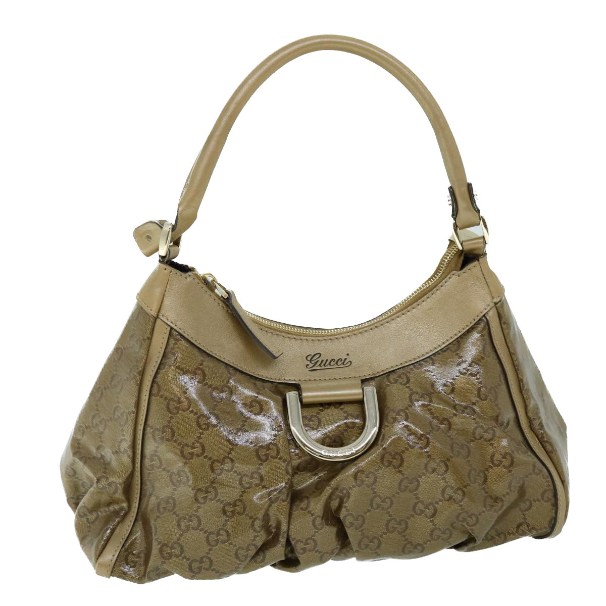GUCCI GG Crystal Abbey Shoulder Bag Gold Tone 190525 yk8578