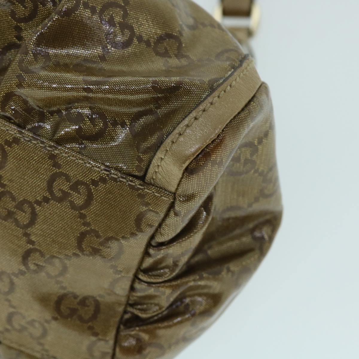 GUCCI GG Crystal Abbey Shoulder Bag Gold Tone 190525 yk8578