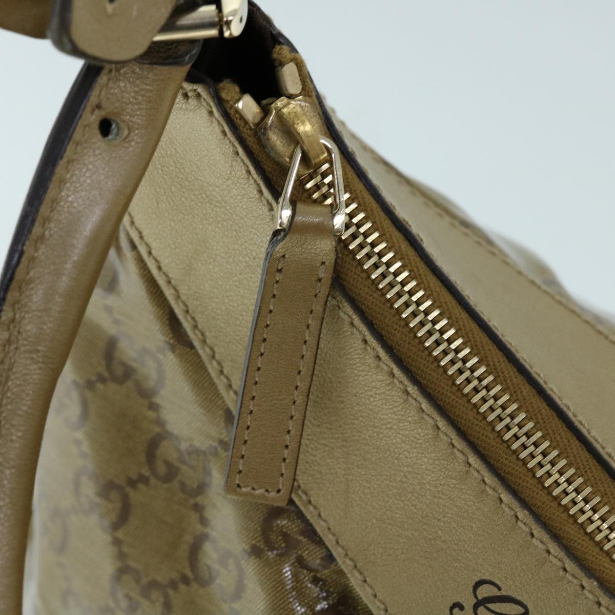 GUCCI GG Crystal Abbey Shoulder Bag Gold Tone 190525 yk8578
