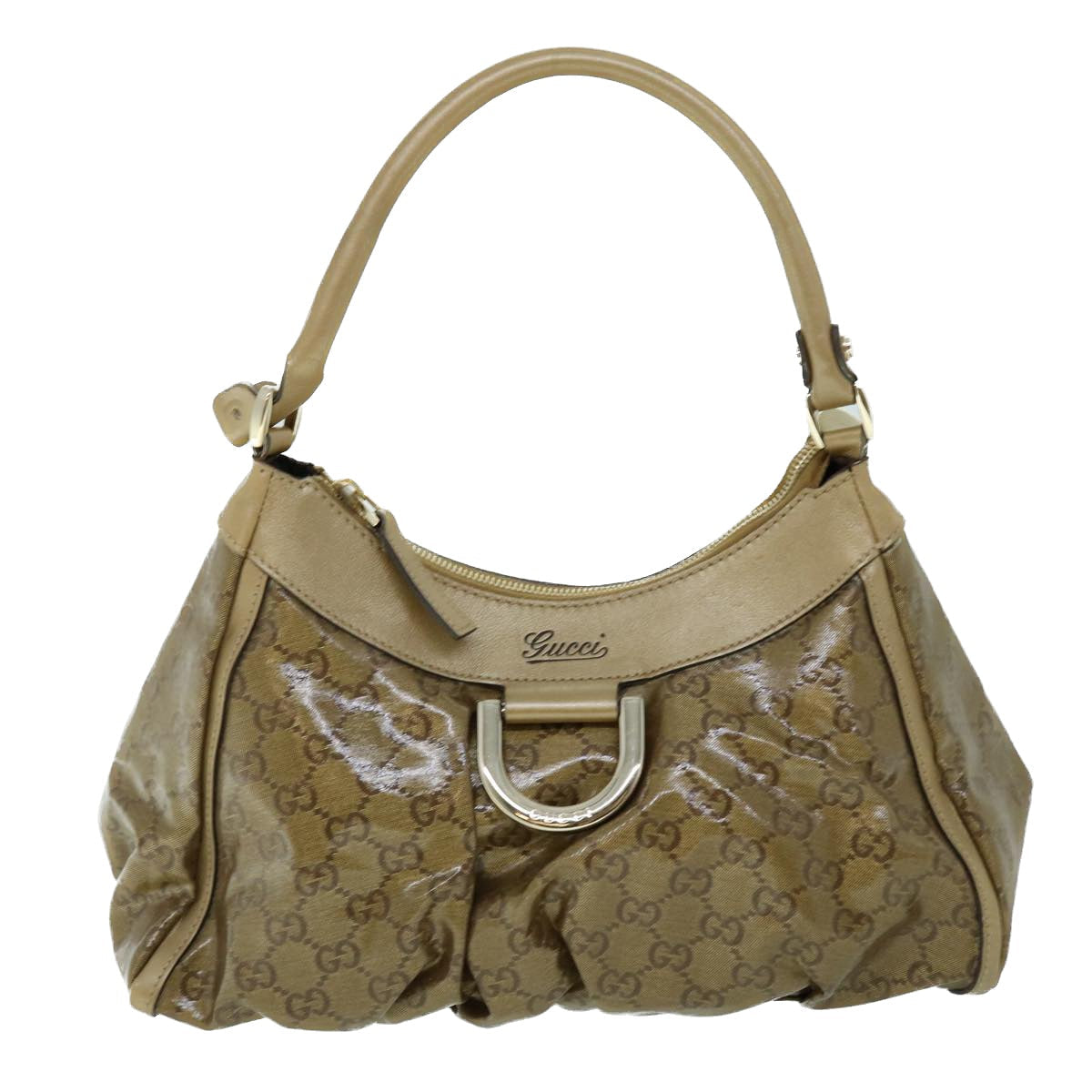 GUCCI GG Crystal Abbey Shoulder Bag Gold Tone 190525 yk8578
