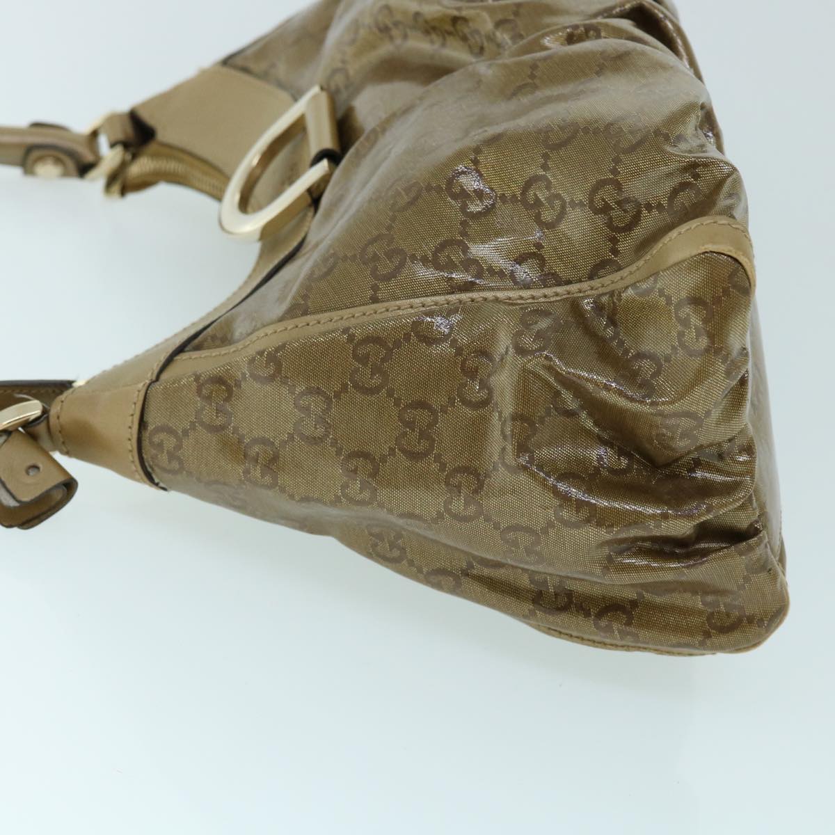 GUCCI GG Crystal Abbey Shoulder Bag Gold Tone 190525 yk8578