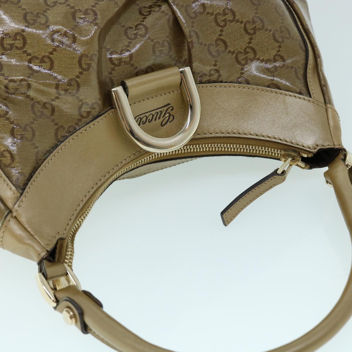 GUCCI GG Crystal Abbey Shoulder Bag Gold Tone 190525 yk8578