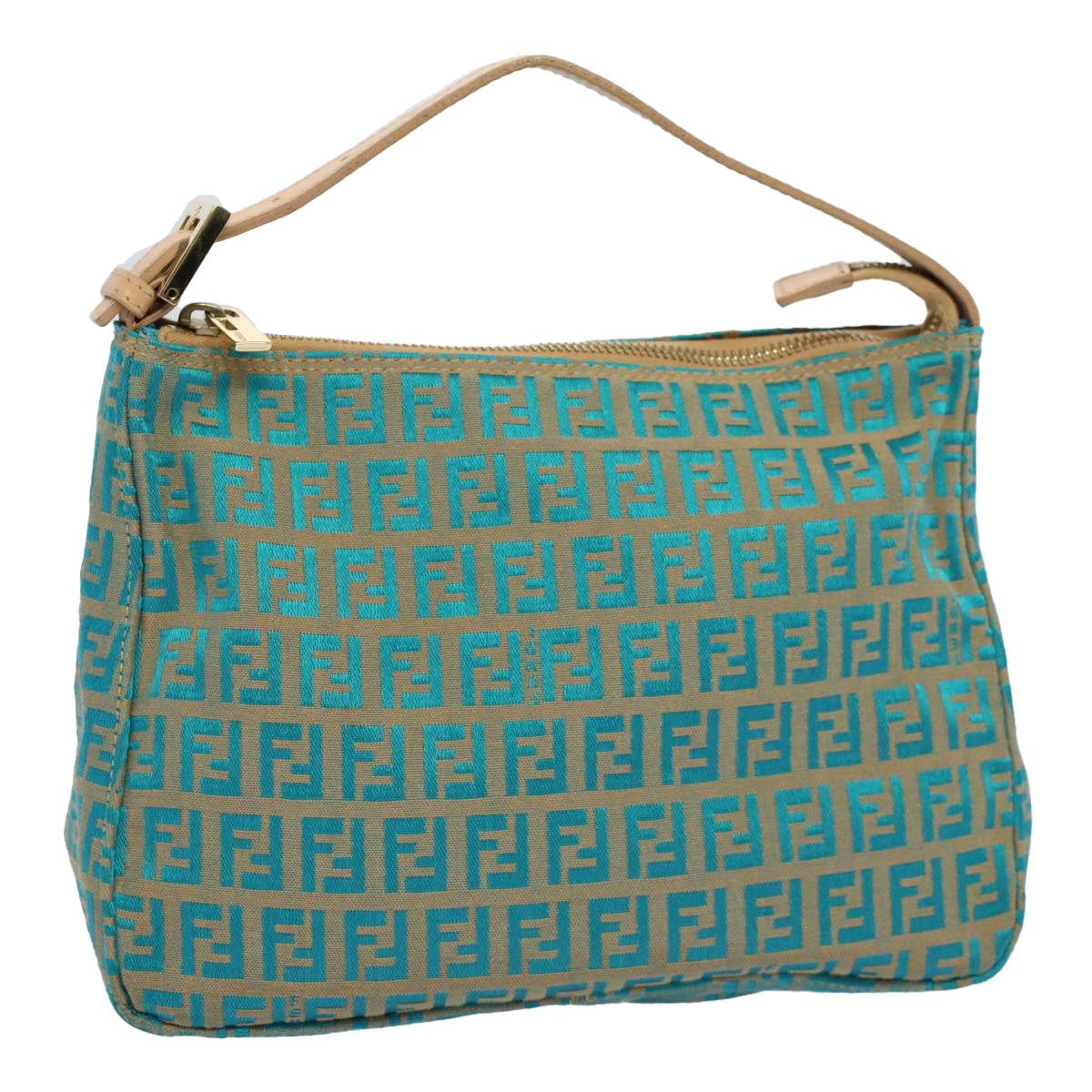 FENDI Zucchino Canvas Hand Bag Blue yk8579