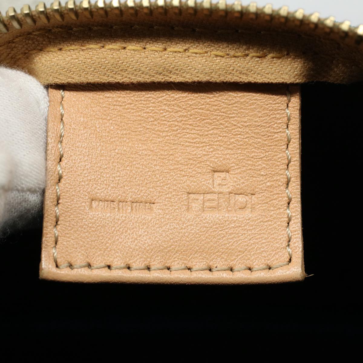 FENDI Zucchino Canvas Hand Bag Blue yk8579