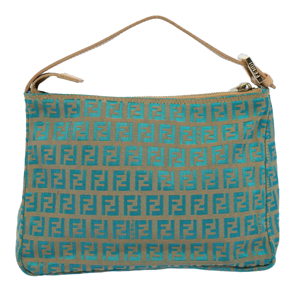 FENDI Zucchino Canvas Hand Bag Blue yk8579