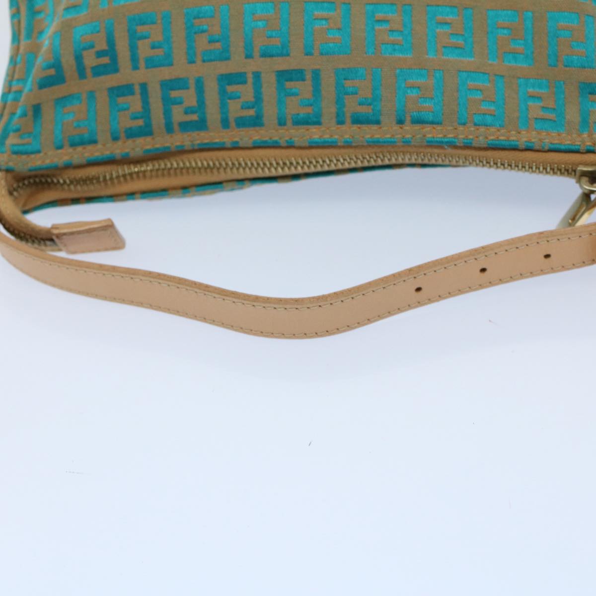 FENDI Zucchino Canvas Hand Bag Blue yk8579