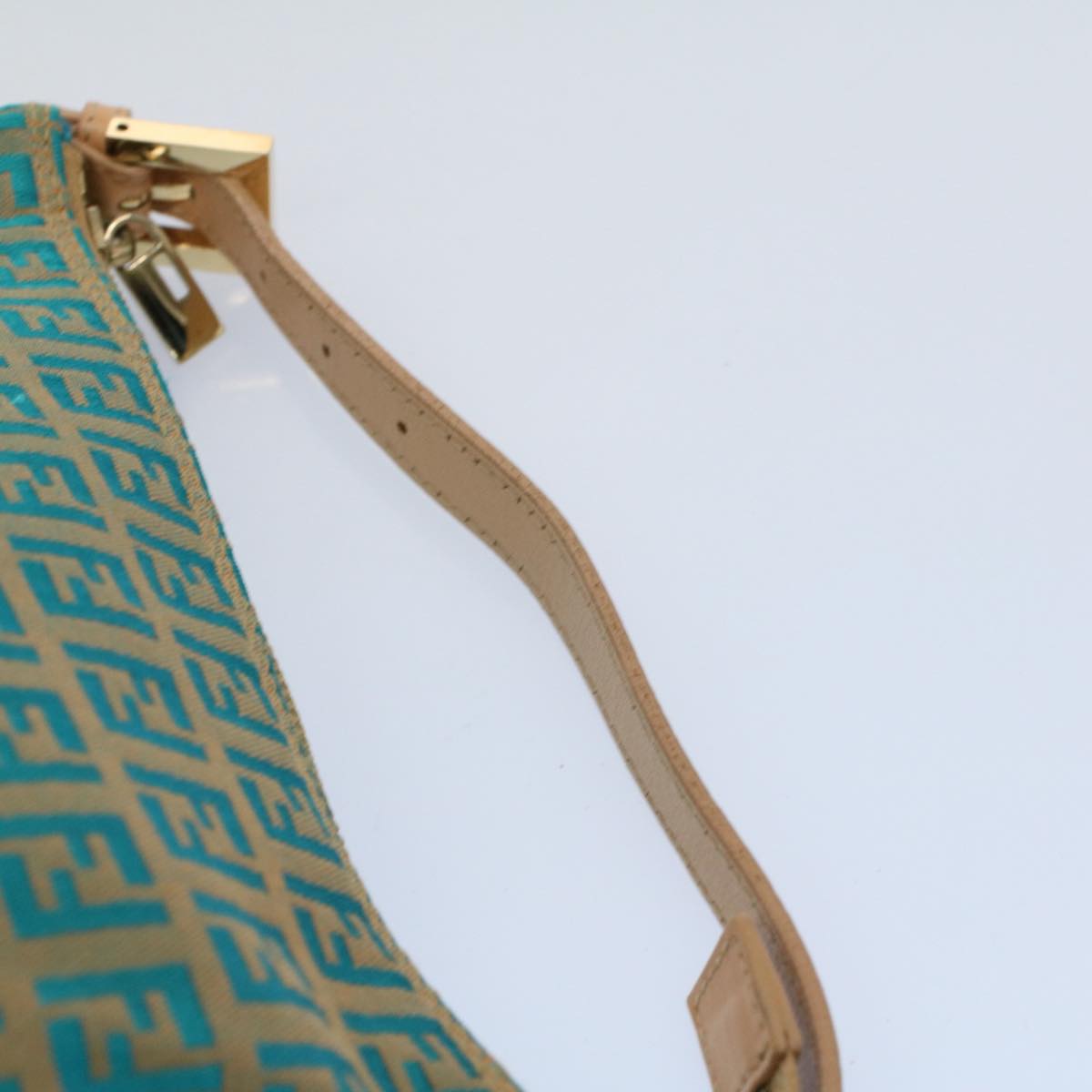 FENDI Zucchino Canvas Hand Bag Blue yk8579