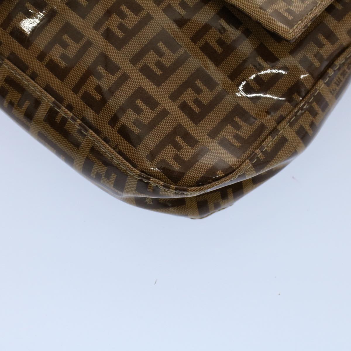 FENDI Zucchino Canvas Mamma Baguette Shoulder Bag Enamel Beige yk8584