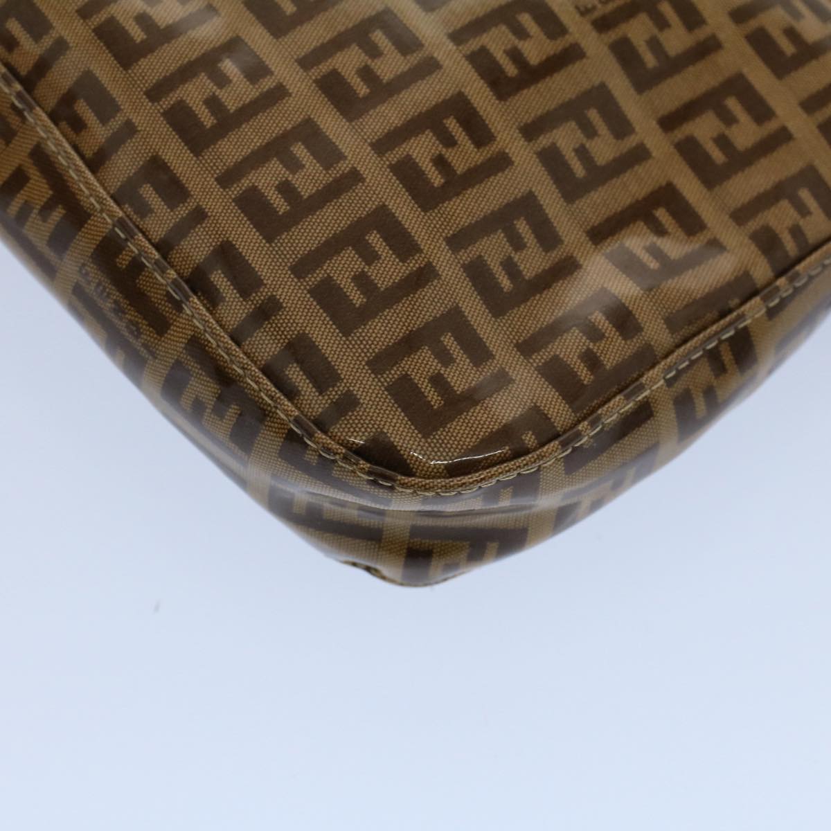 FENDI Zucchino Canvas Mamma Baguette Shoulder Bag Enamel Beige yk8584