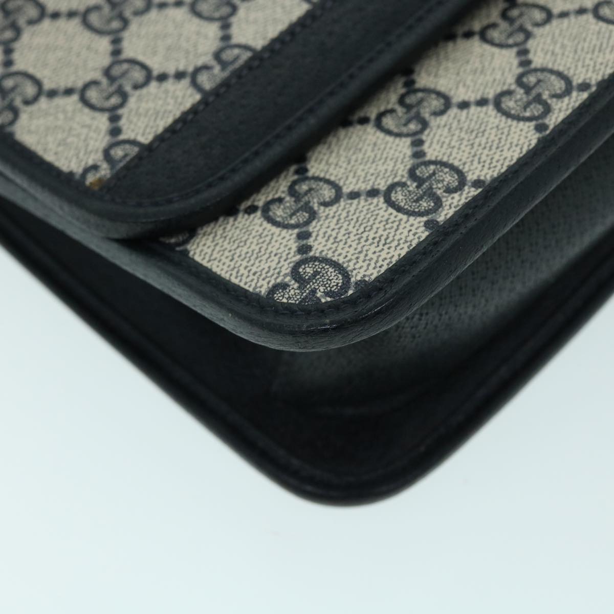 GUCCI GG Canvas Sherry Line Shoulder Bag PVC Leather Gray Red Navy yk8588