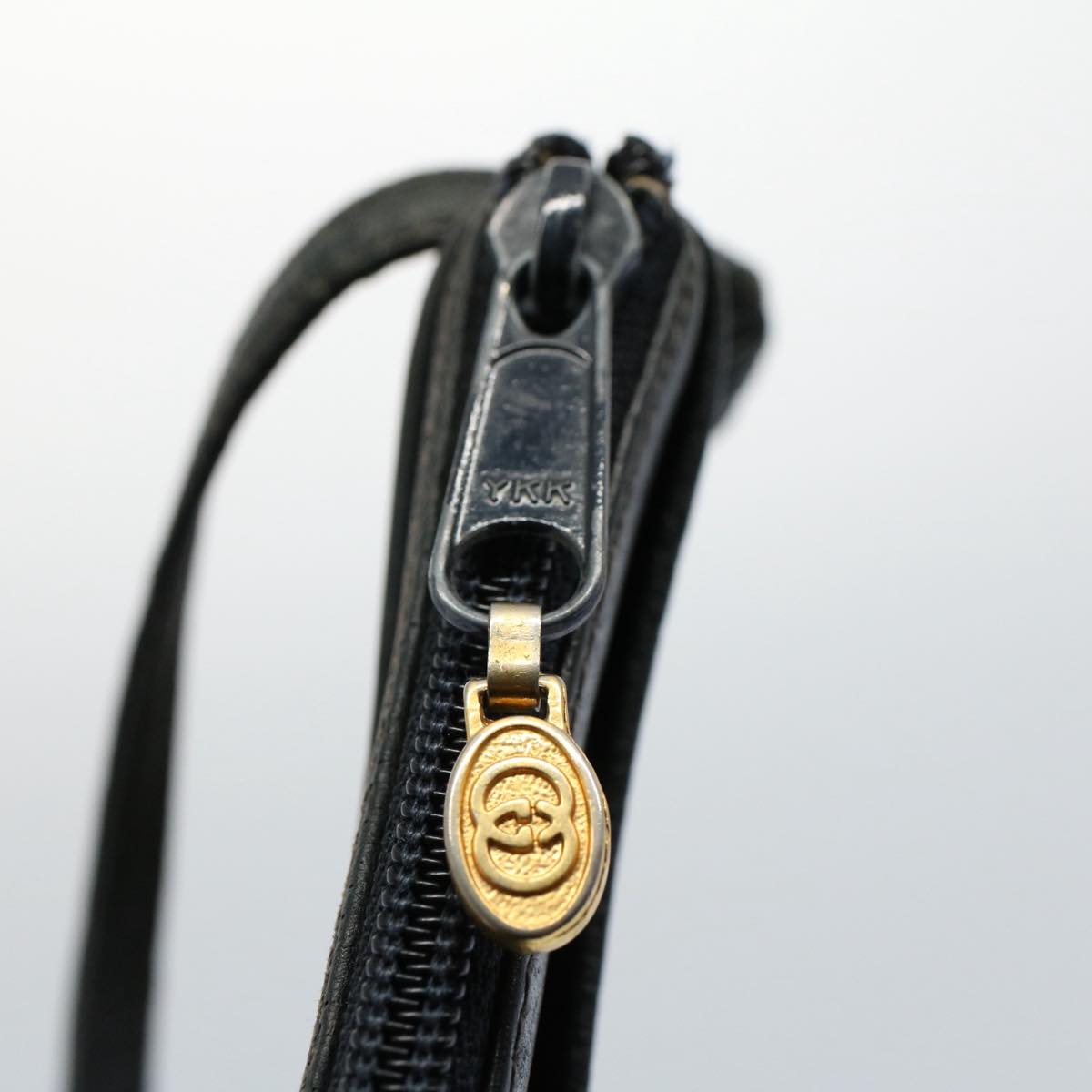 GUCCI GG Canvas Shoulder Bag PVC Leather Gray Navy 904.02.020 yk8603