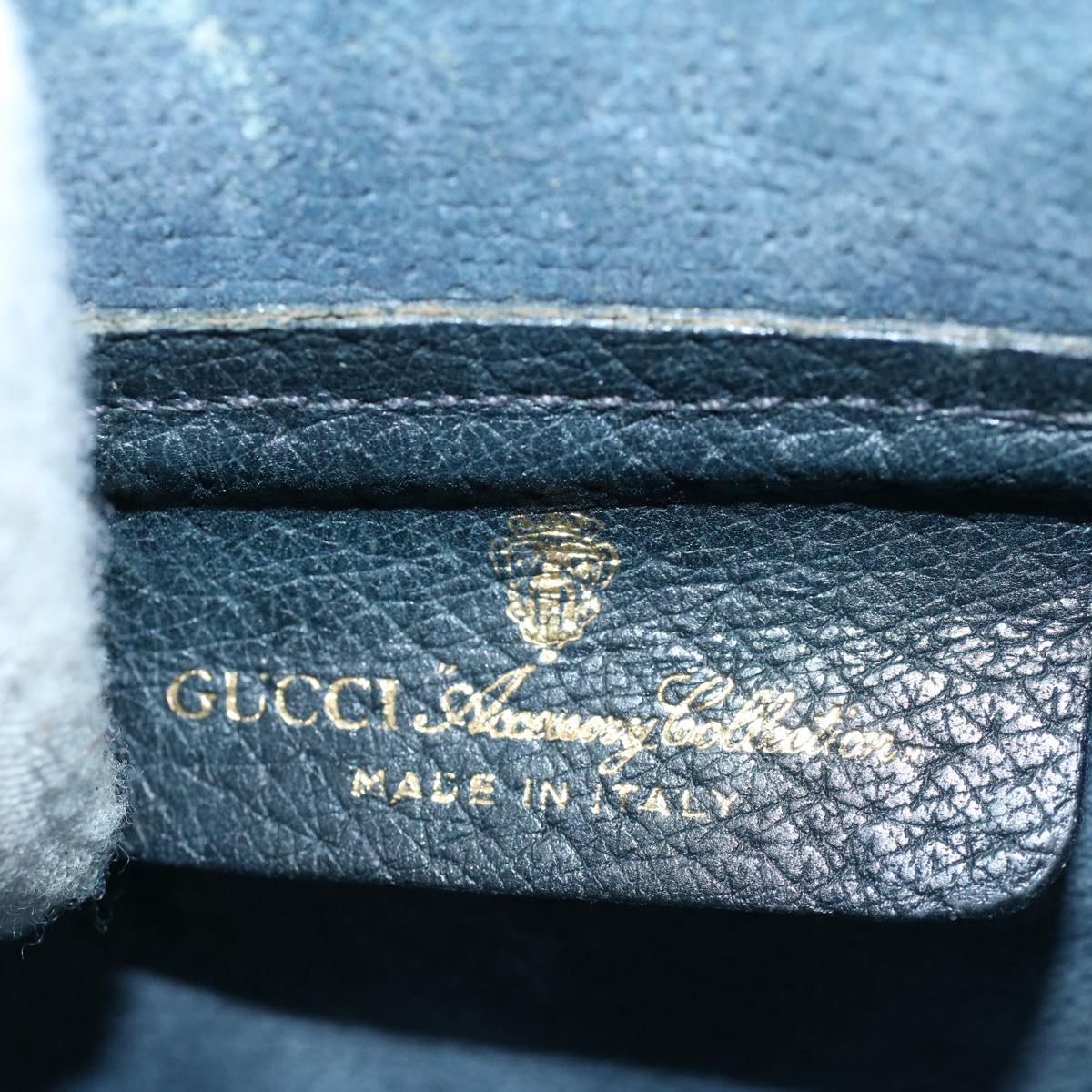 GUCCI GG Canvas Shoulder Bag PVC Leather Gray Navy 904.02.020 yk8603