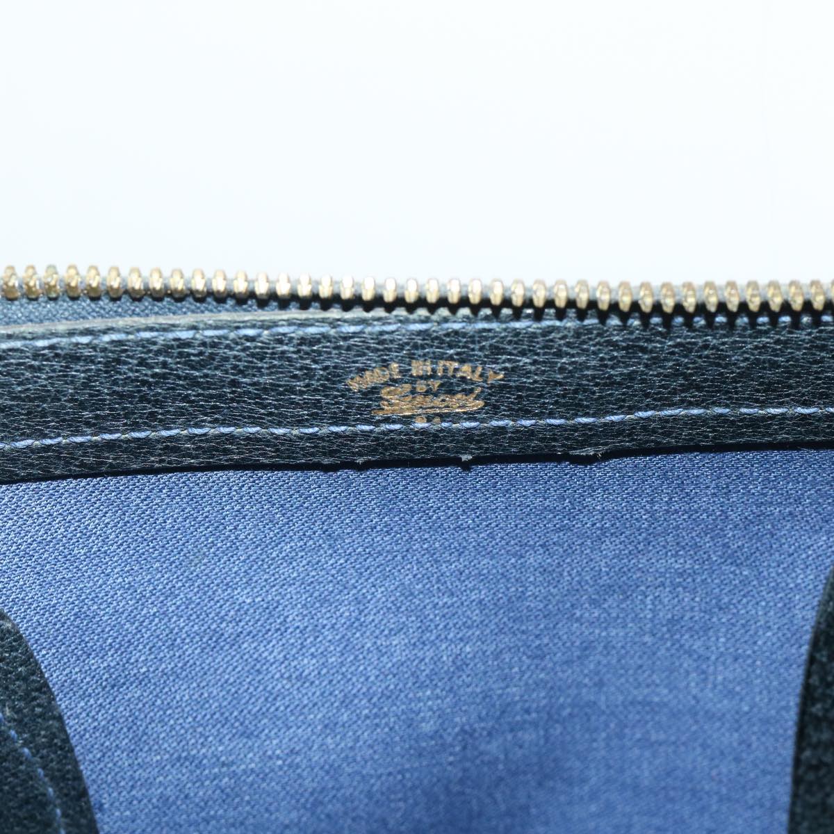 GUCCI GG Canvas Boston Bag PVC Leather Navy Gray yk8616
