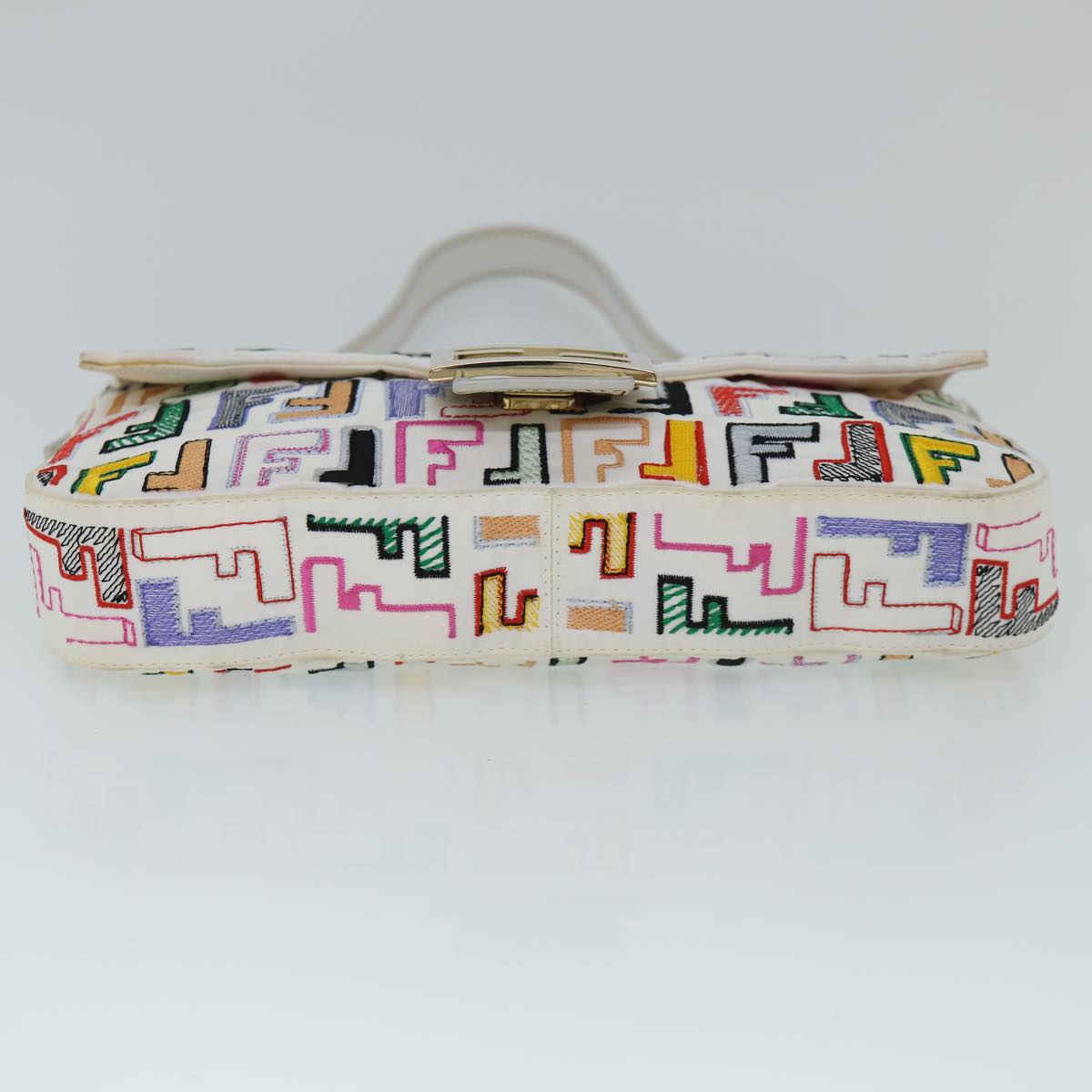 FENDI Zucca Canvas Embroidery Mamma Baguette Bag 2way Multicolor yk8631A