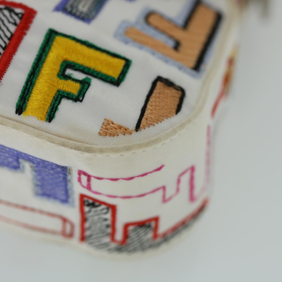 FENDI Zucca Canvas Embroidery Mamma Baguette Bag 2way Multicolor yk8631A