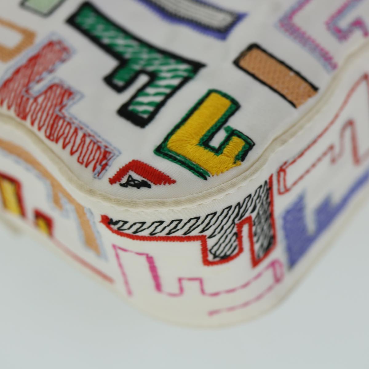 FENDI Zucca Canvas Embroidery Mamma Baguette Bag 2way Multicolor yk8631S