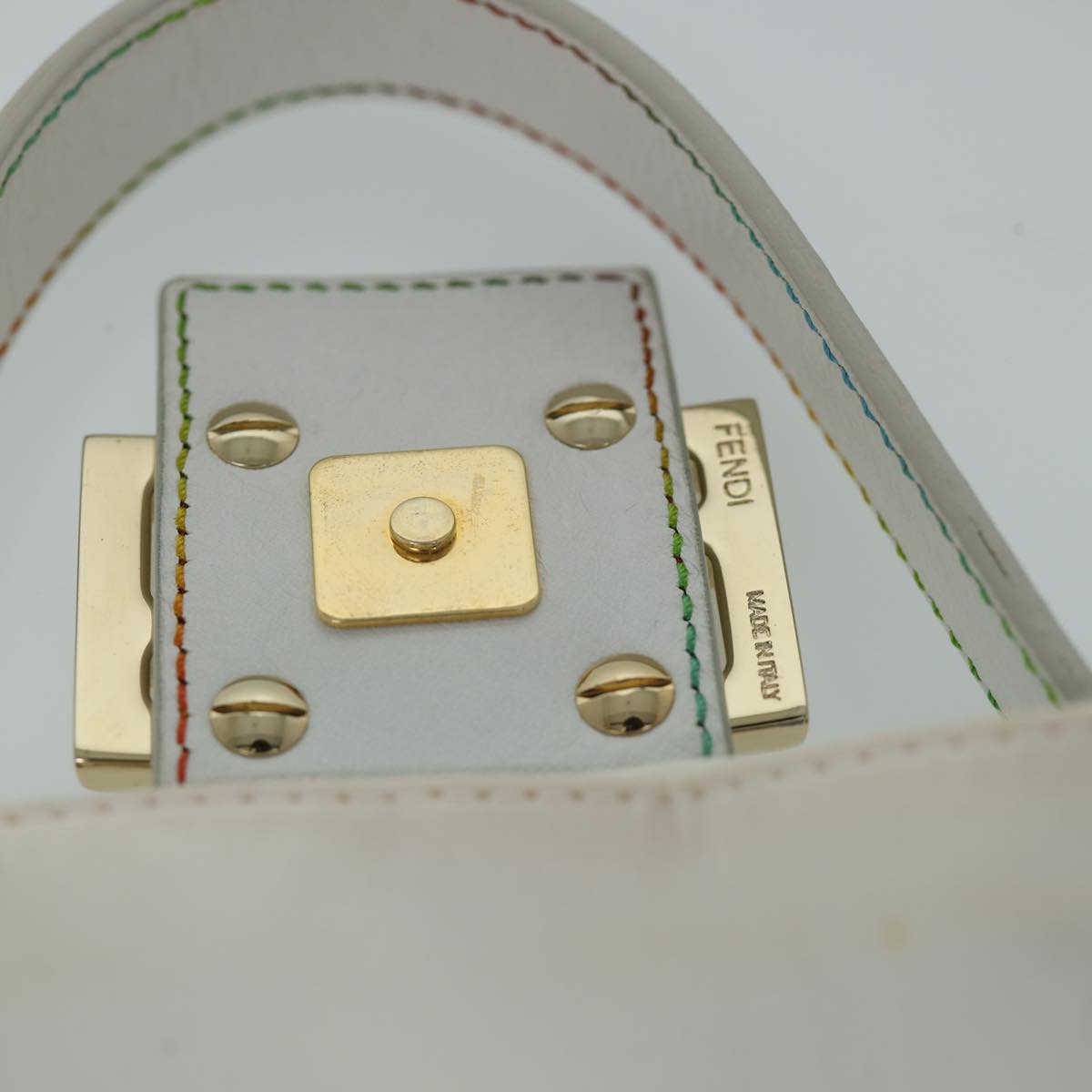 FENDI Zucca Canvas Embroidery Mamma Baguette Bag 2way Multicolor yk8631S