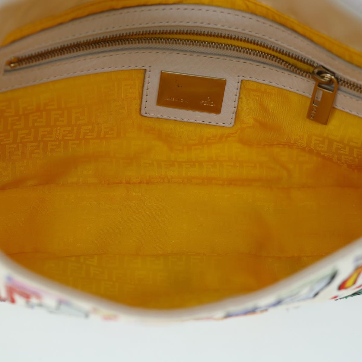 FENDI Zucca Canvas Embroidery Mamma Baguette Bag 2way Multicolor yk8631A