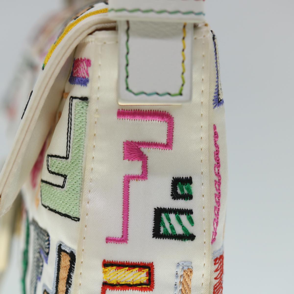 FENDI Zucca Canvas Embroidery Mamma Baguette Bag 2way Multicolor yk8631S