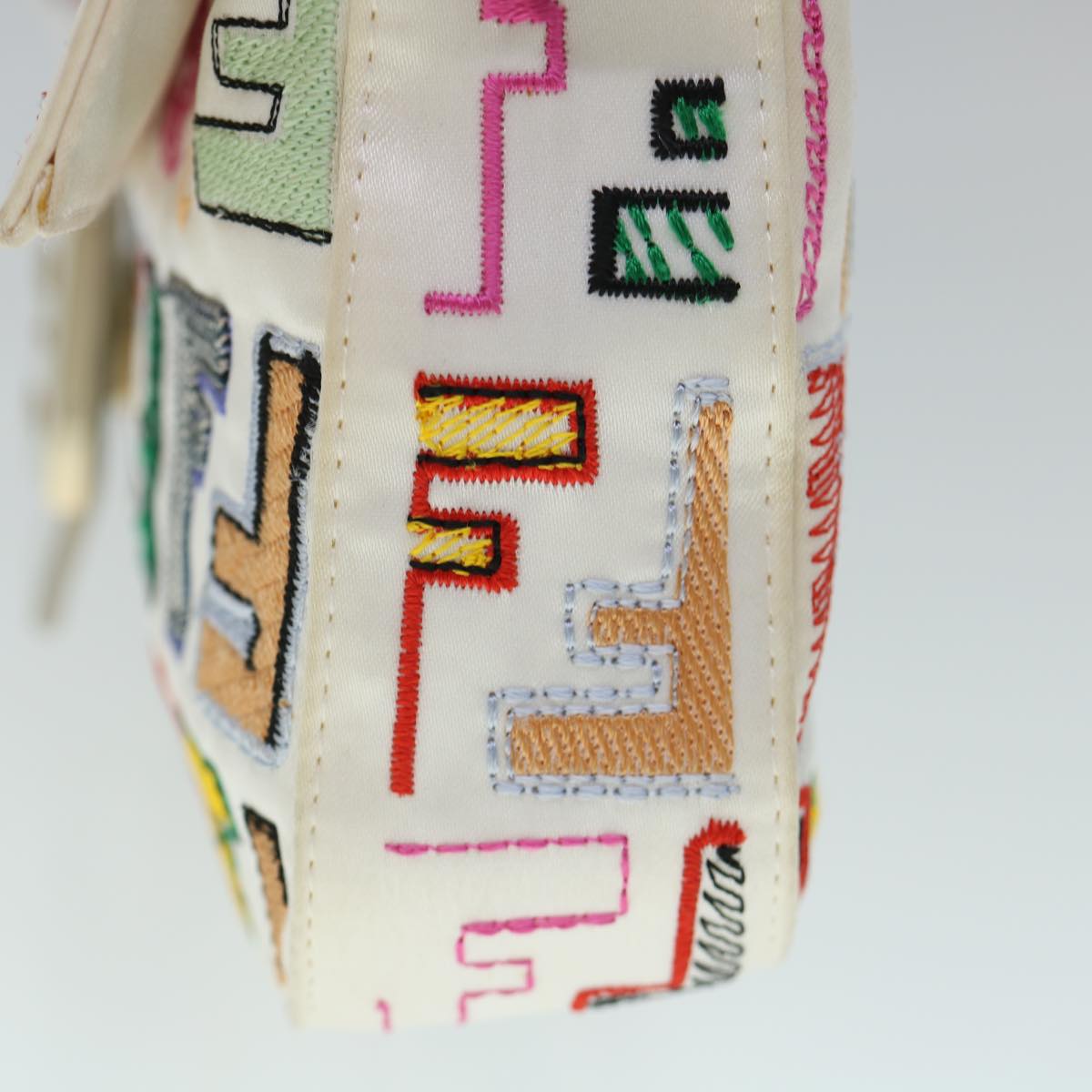 FENDI Zucca Canvas Embroidery Mamma Baguette Bag 2way Multicolor yk8631A