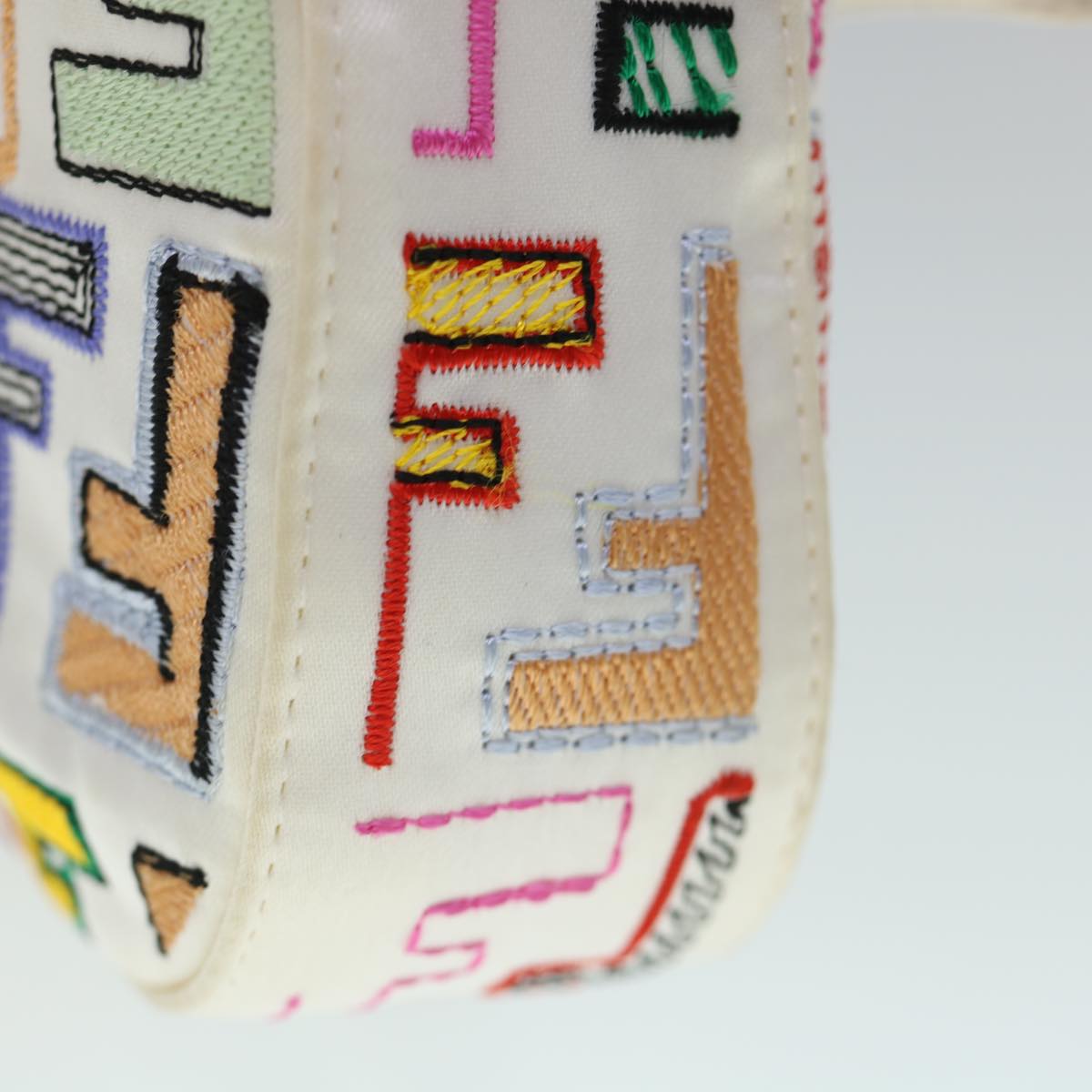 FENDI Zucca Canvas Embroidery Mamma Baguette Bag 2way Multicolor yk8631S