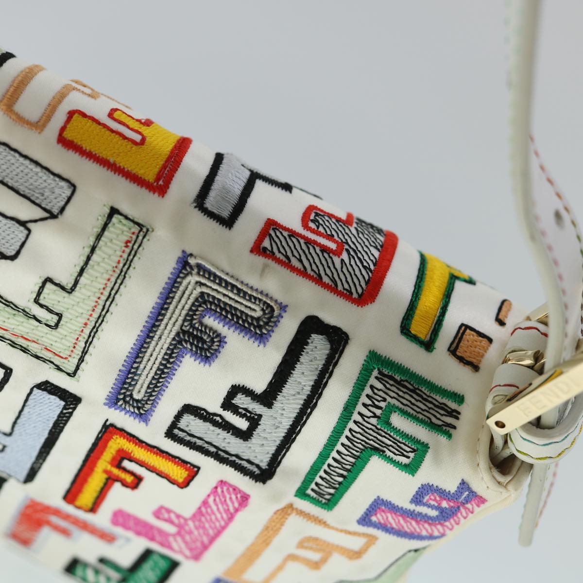 FENDI Zucca Canvas Embroidery Mamma Baguette Bag 2way Multicolor yk8631A