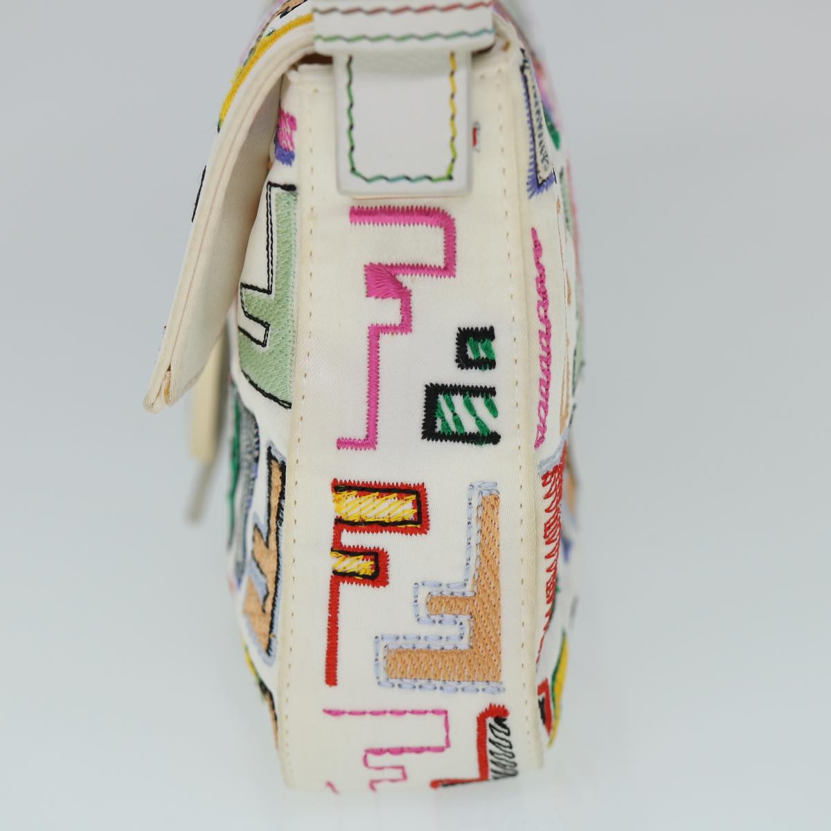 FENDI Zucca Canvas Embroidery Mamma Baguette Bag 2way Multicolor yk8631S