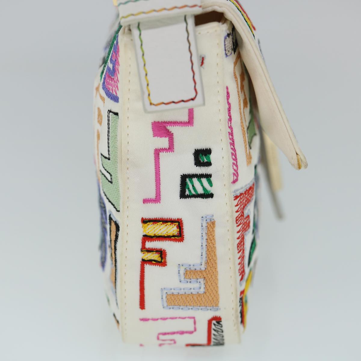 FENDI Zucca Canvas Embroidery Mamma Baguette Bag 2way Multicolor yk8631A