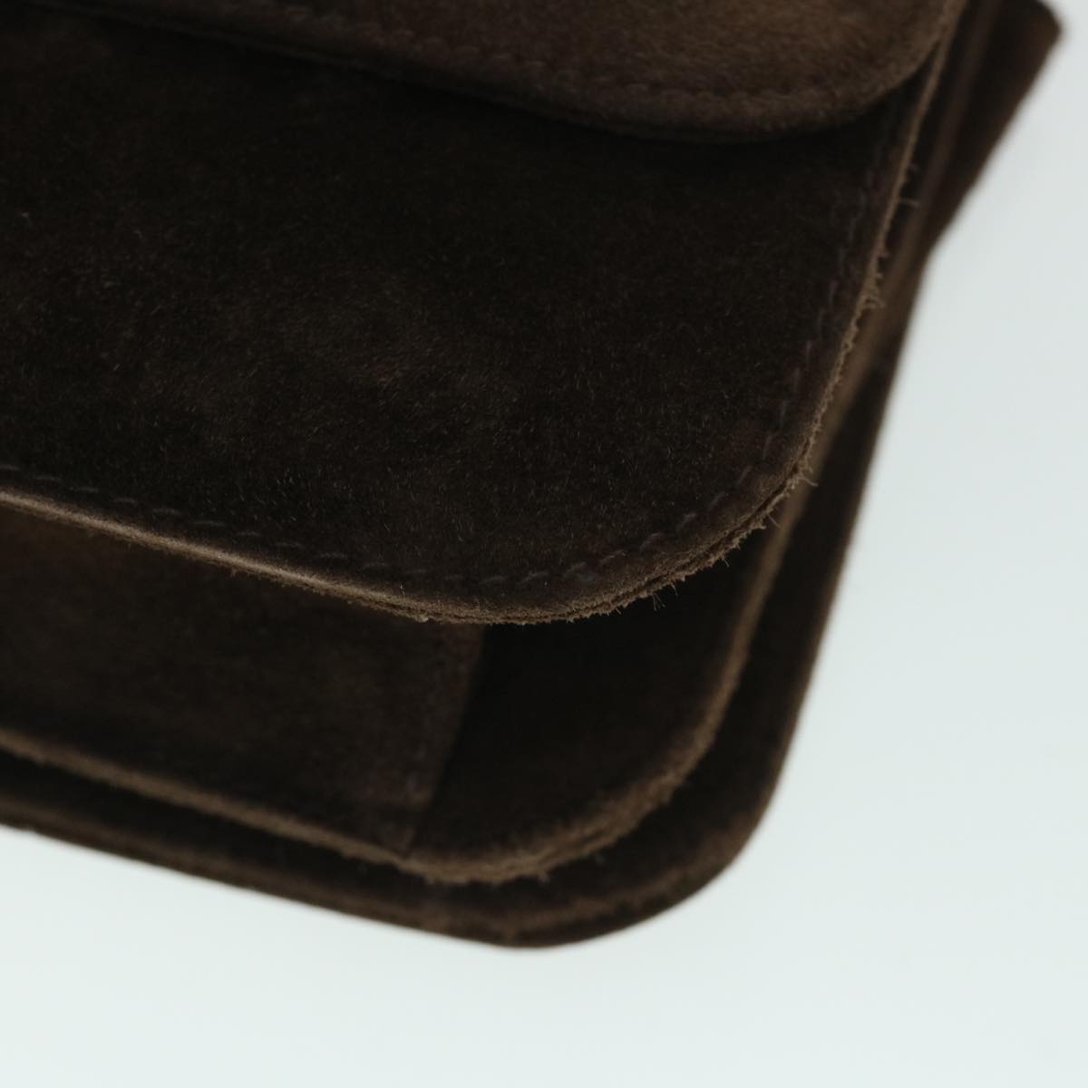 GUCCI Turn Lock Shoulder Bag Suede Brown yk8638