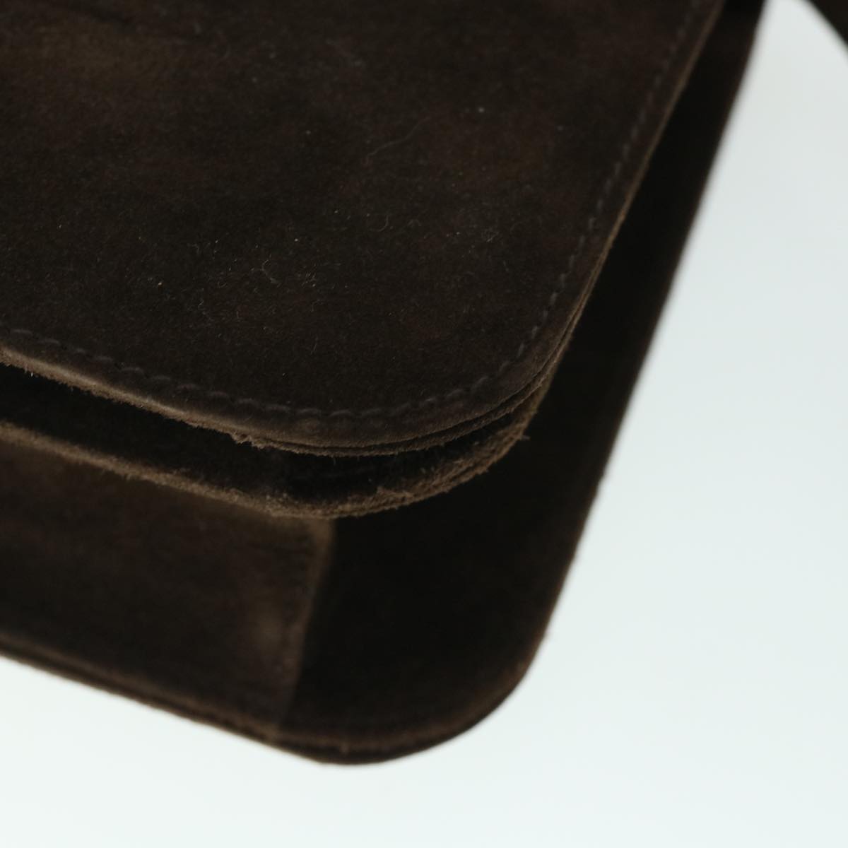 GUCCI Turn Lock Shoulder Bag Suede Brown yk8638