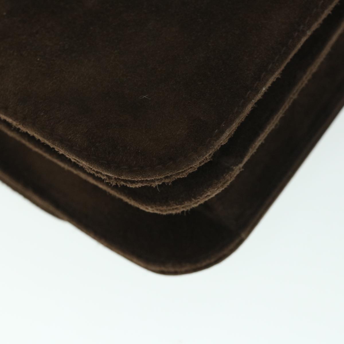 GUCCI Turn Lock Shoulder Bag Suede Brown yk8638