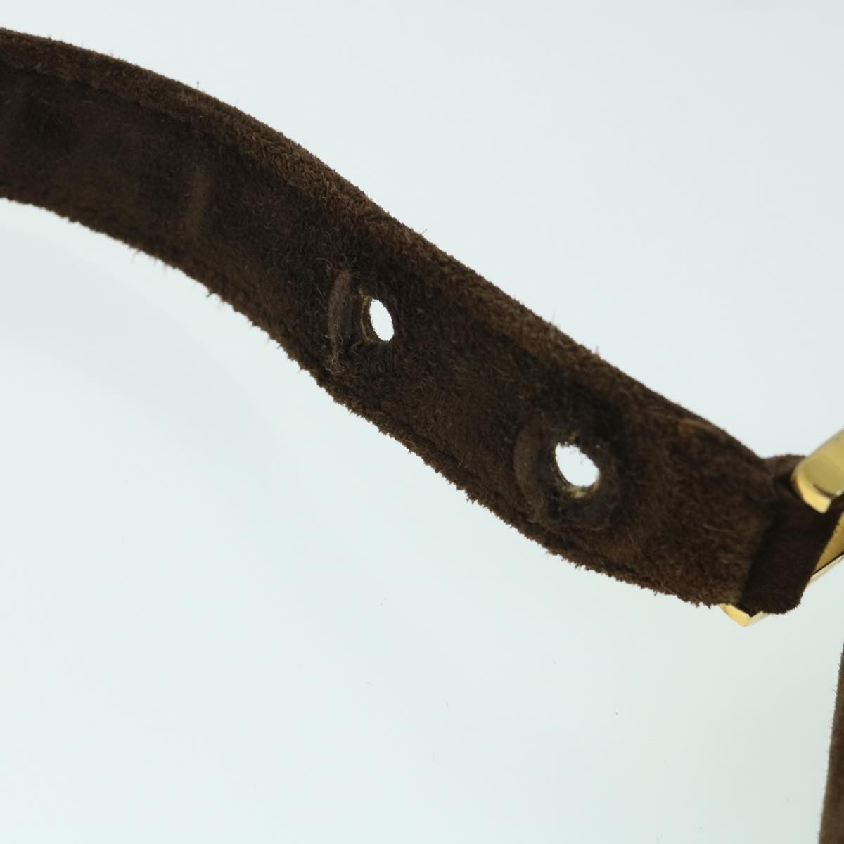 GUCCI Turn Lock Shoulder Bag Suede Brown yk8638