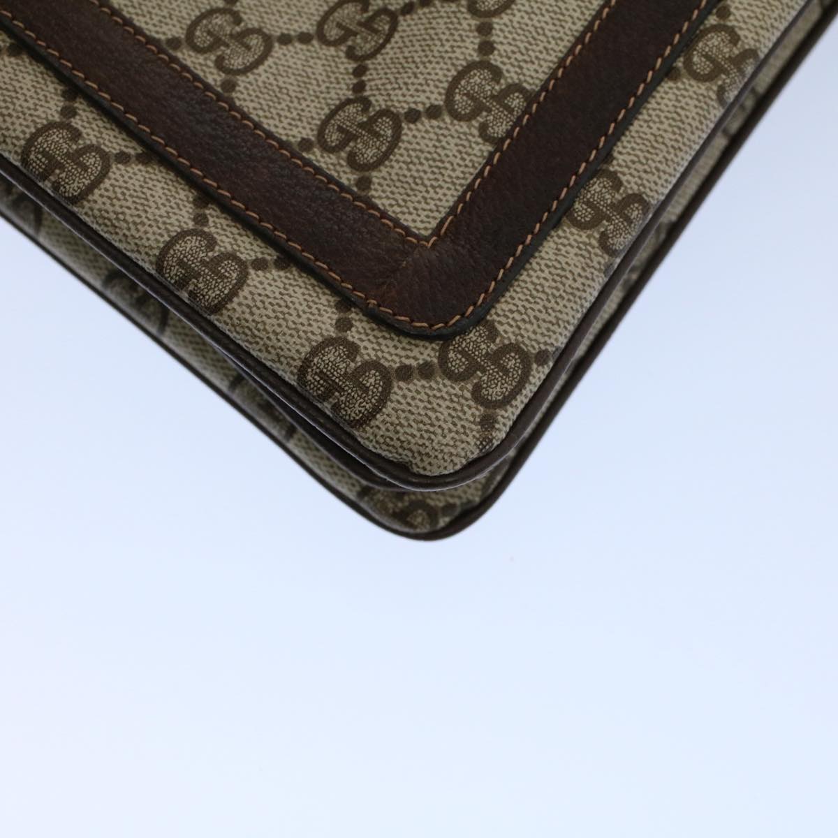 GUCCI GG Canvas Web Sherry Line Shoulder Bag PVC Leather Beige Red yk8640