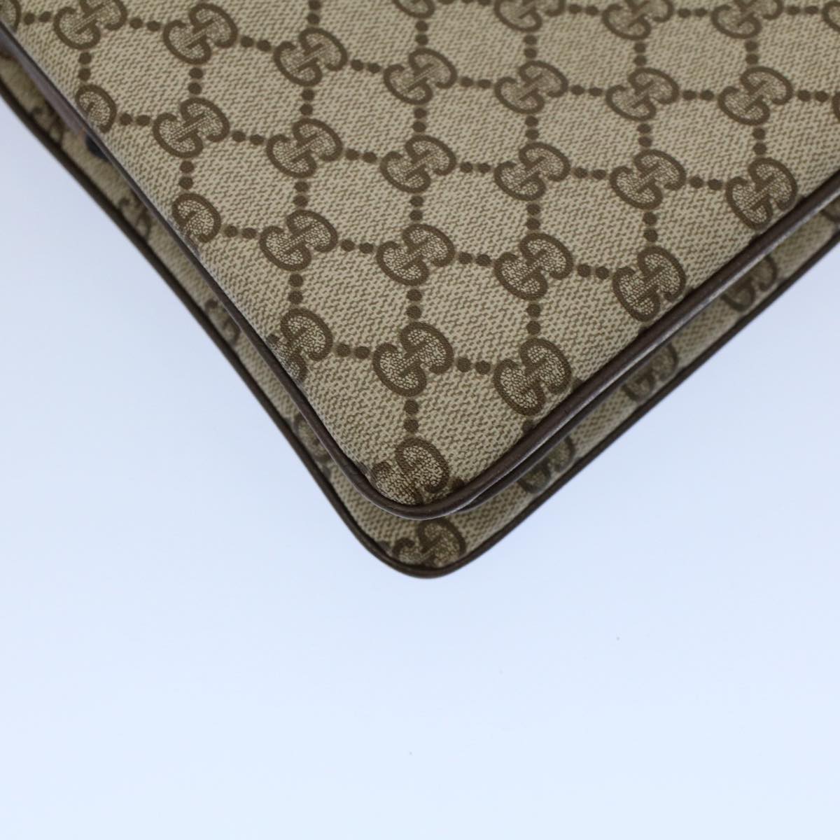 GUCCI GG Canvas Web Sherry Line Shoulder Bag PVC Leather Beige Red yk8640