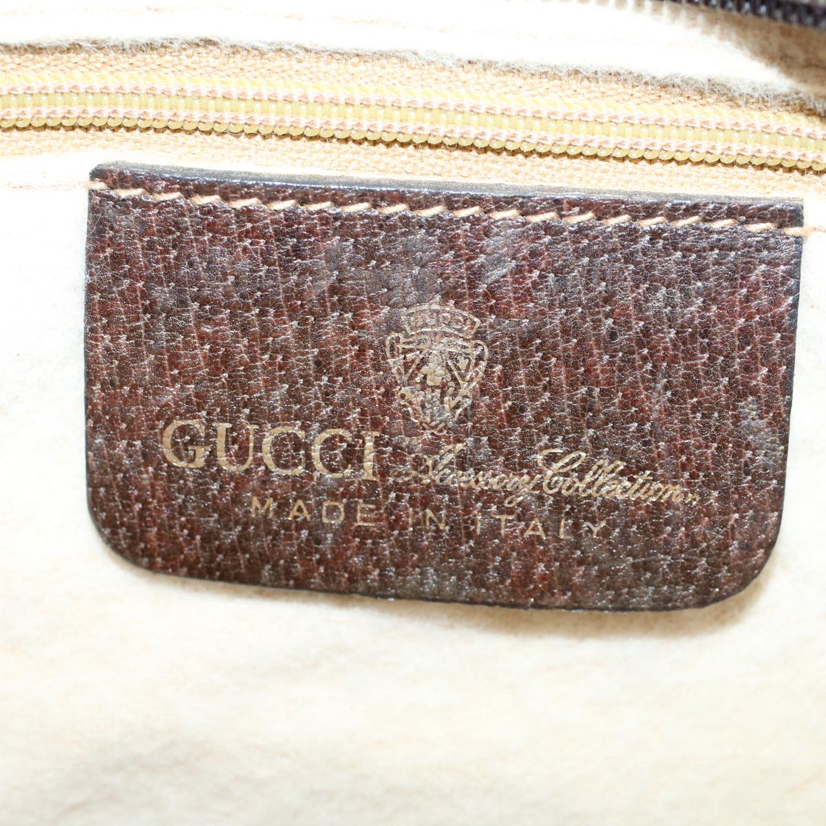 GUCCI GG Canvas Web Sherry Line Shoulder Bag PVC Leather Beige Red yk8640