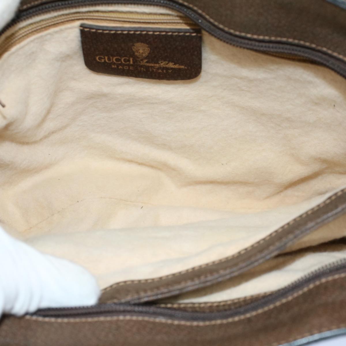 GUCCI GG Canvas Web Sherry Line Shoulder Bag PVC Leather Beige Red yk8640