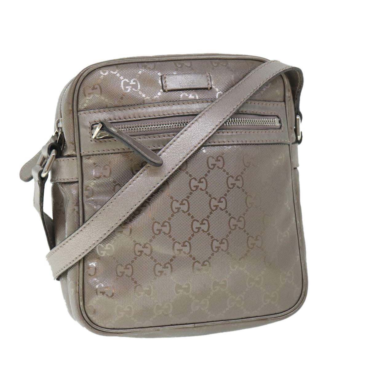 GUCCI GG Canvas Shoulder Bag PVC Leather Brown 233268 yk8653