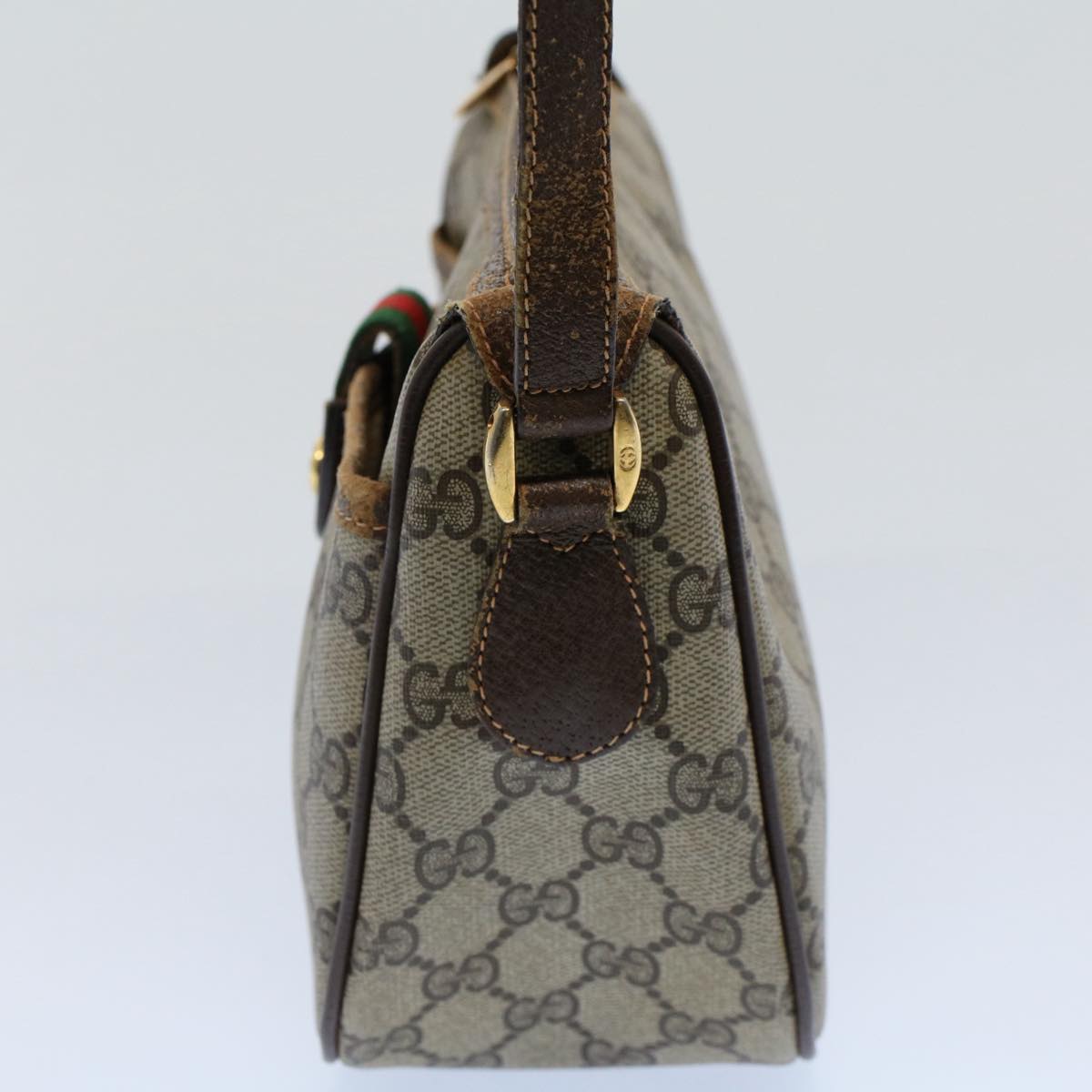 GUCCI GG Canvas Web Sherry Line Shoulder Bag Beige Red 89 02 032 yk8654