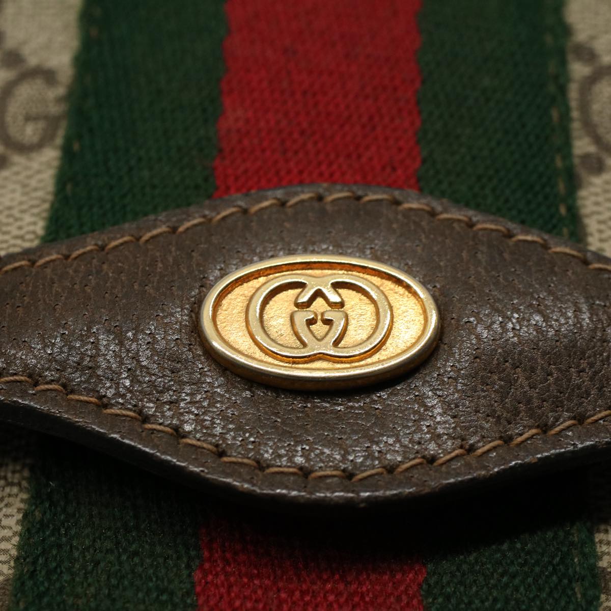GUCCI GG Canvas Web Sherry Line Clutch Bag Beige Red 41 014 3087 25 yk8666