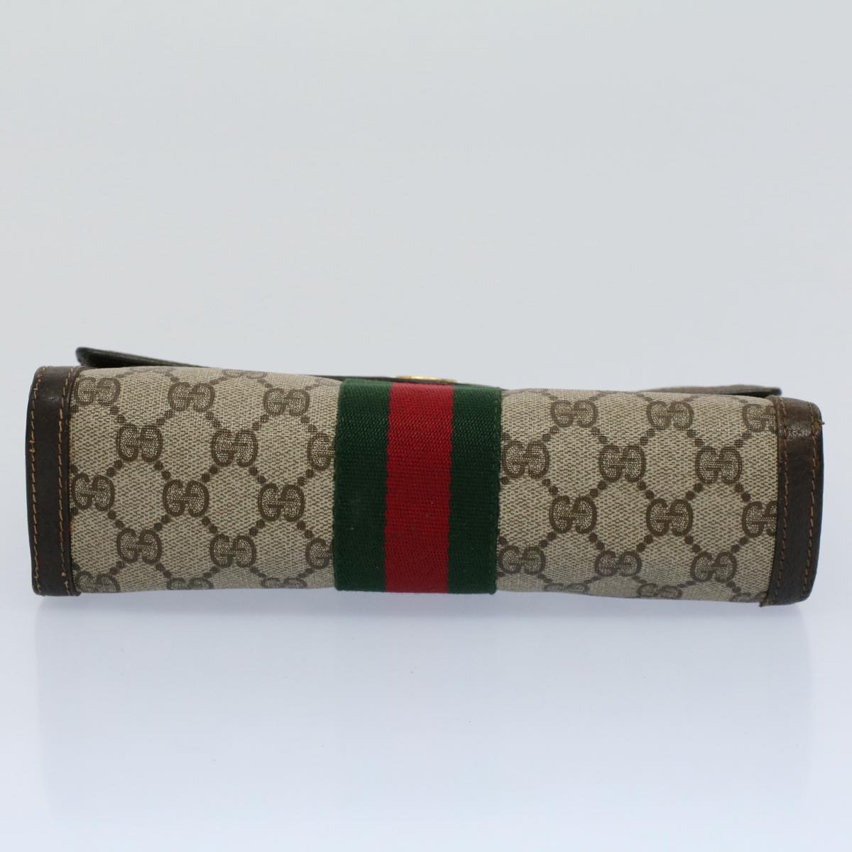 GUCCI GG Canvas Web Sherry Line Clutch Bag Beige Red 41 014 3087 25 yk8666